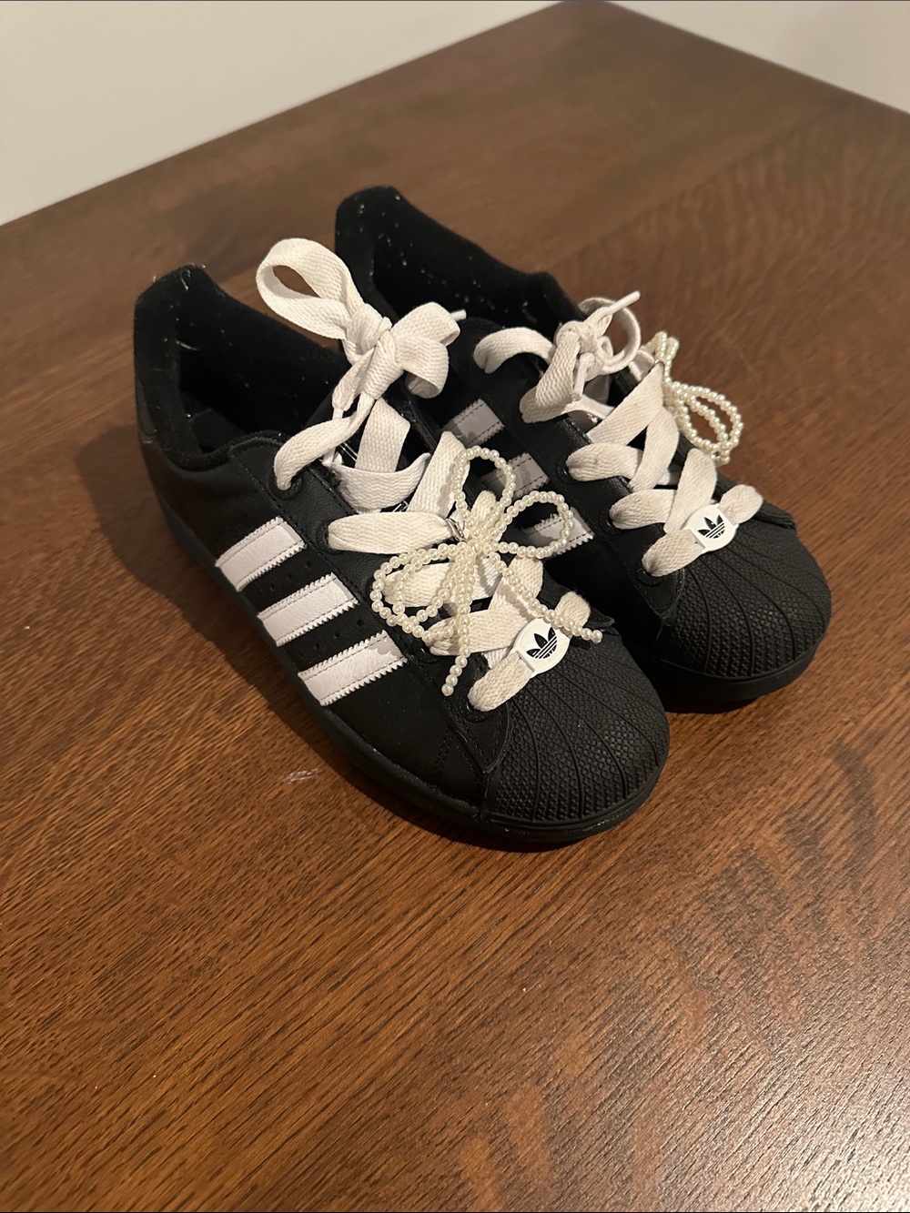adidas Black Sneakers with White Stripes and Laces